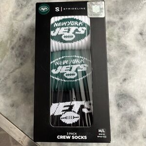 NFL New York Jets 3-Pack Strideline Crew Socks - Green, White, Black